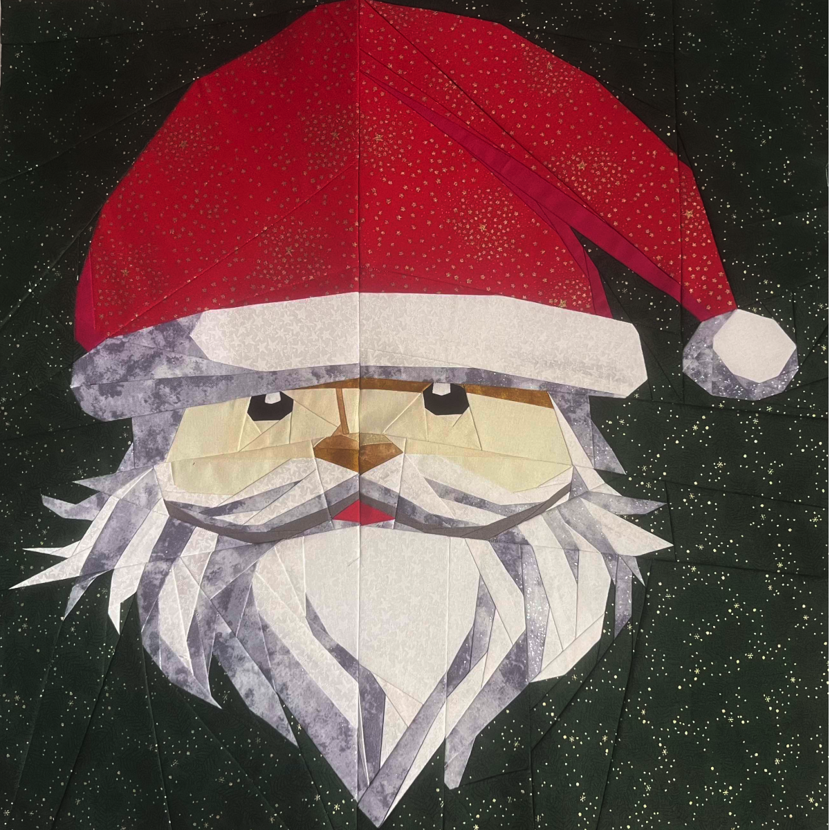 Vintage Santa FPP Quilt Block Pattern: 30x30 Inch (Digital Download)