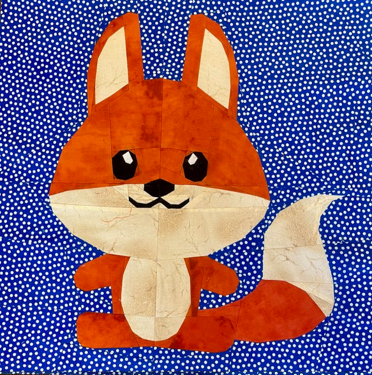 Baby Animals FPP Quilt Block Bundle – Lion, Panda, Lamb & Fox (20x20") | Foundation Paper Piecing Patterns