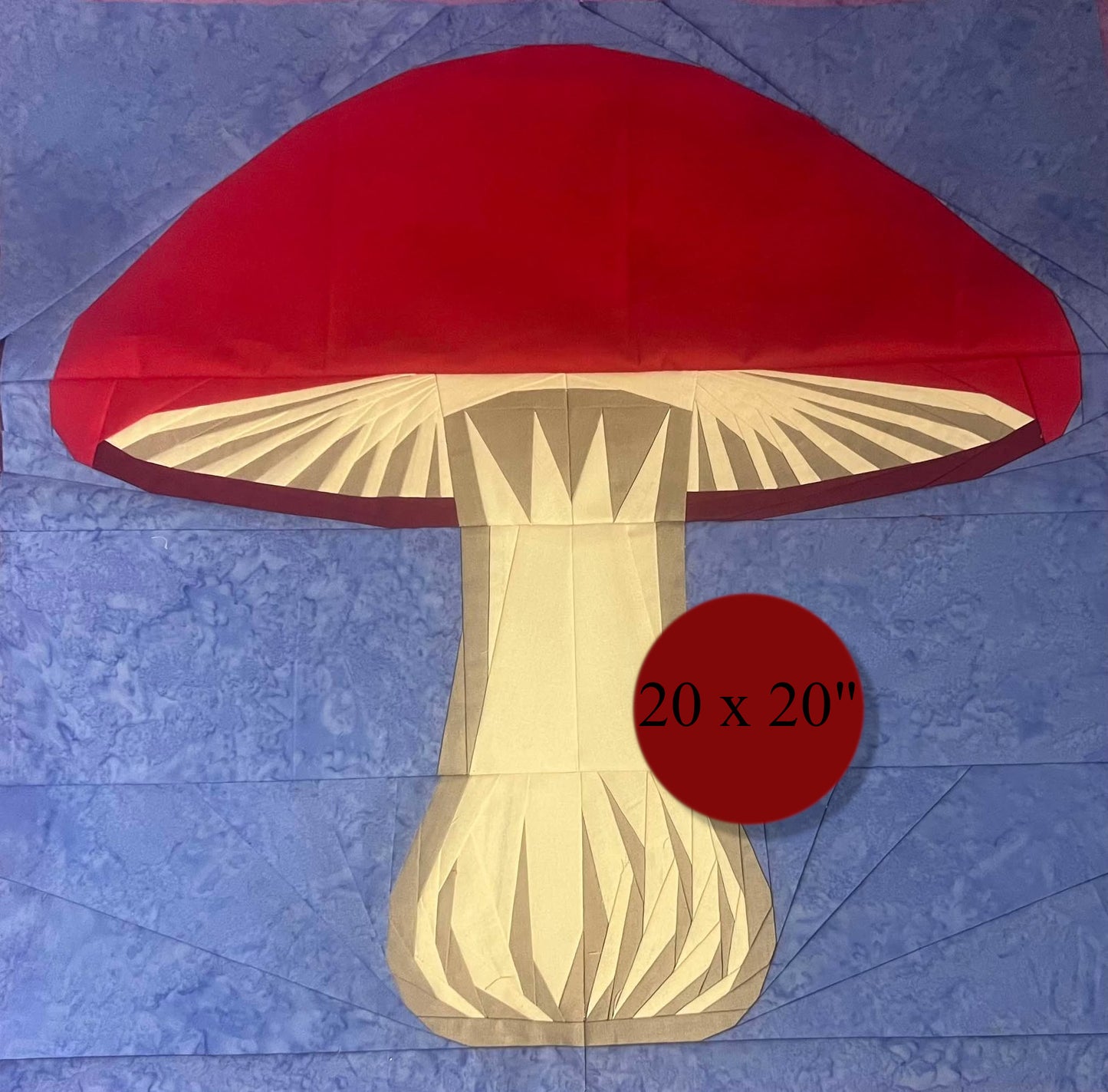 Mushroom Quilt Block: 20 Inch FPP Pattern (Digital Download)