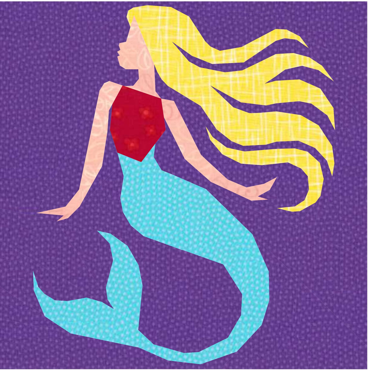 Mermaid FPP Quilt Block Pattern: 12 & 20 Inch (Digital Download)