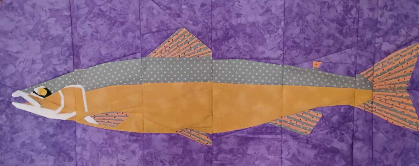 Salmon FPP Quilt Block Pattern: Ocean Fish (Digital Download)