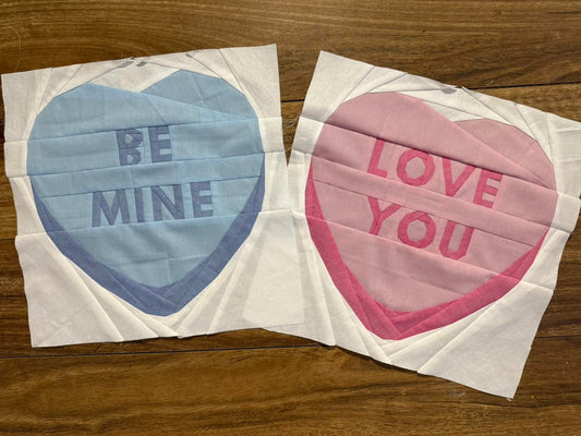 Valentine Heart Candy Quilt Pattern Bundle | Foundation Paper Piecing (FPP) 5 Modern Candy Heart Blocks 15x15 Inch PDF