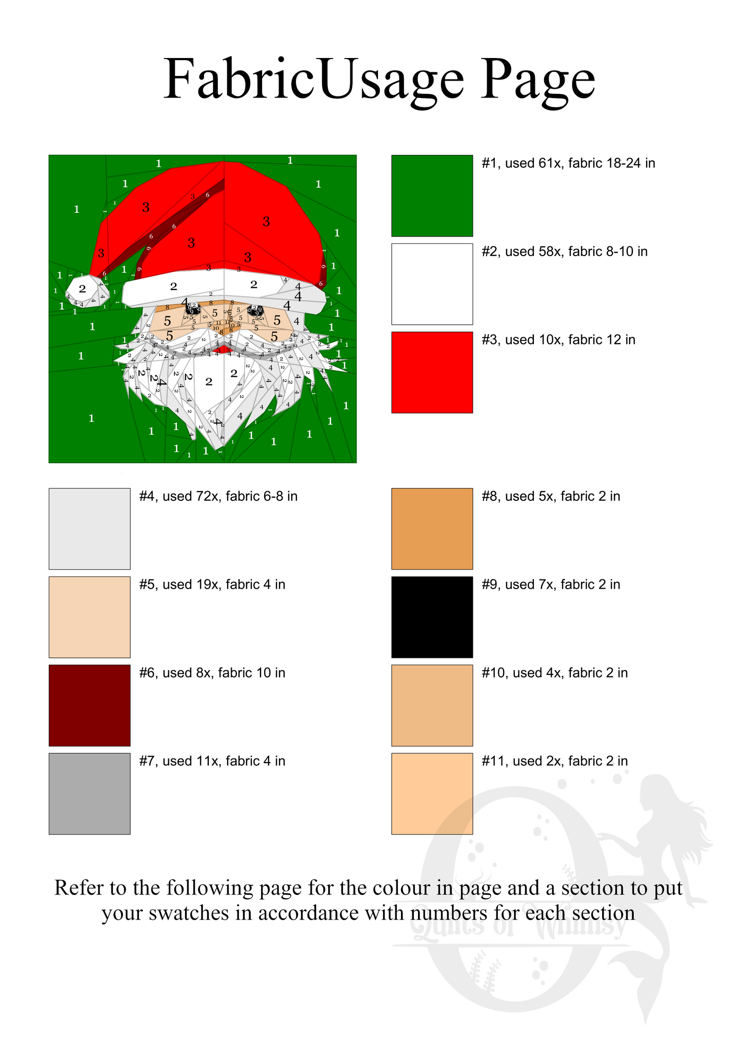 Vintage Santa FPP Quilt Block Pattern: 30x30 Inch (Digital Download)