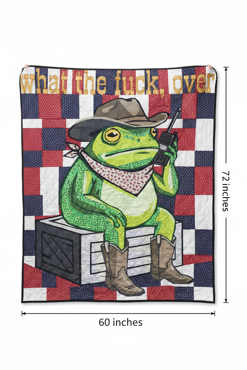 Cowboy Frog Quilt 60x72 Cropped Size Guide