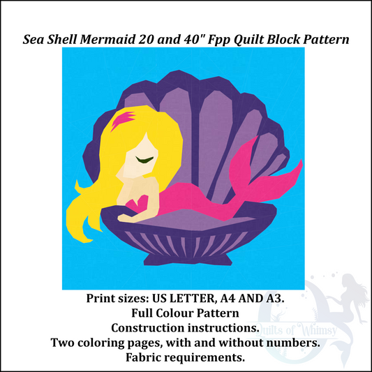 Sea Shell Mermaid FPP Pattern: 20 & 40 Inch (Digital Download)