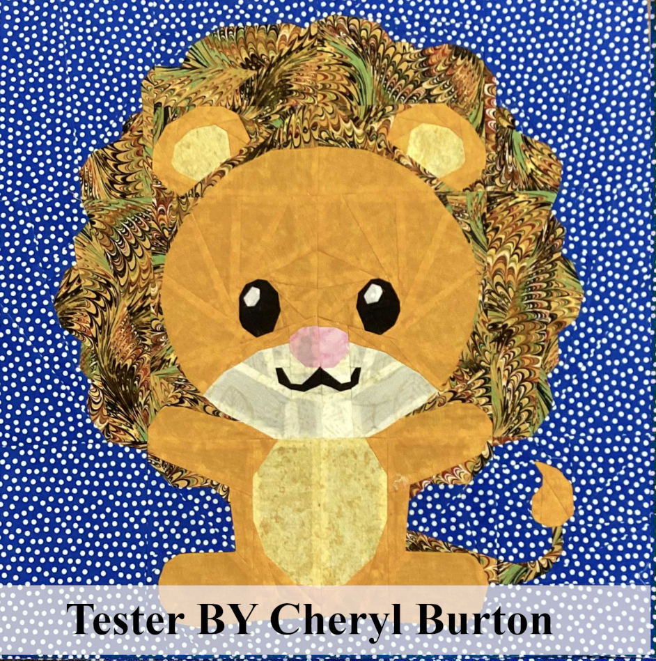 Baby Animals FPP Quilt Block Bundle – Lion, Panda, Lamb &amp; Fox (20x20") | Foundation Paper Piecing Patterns