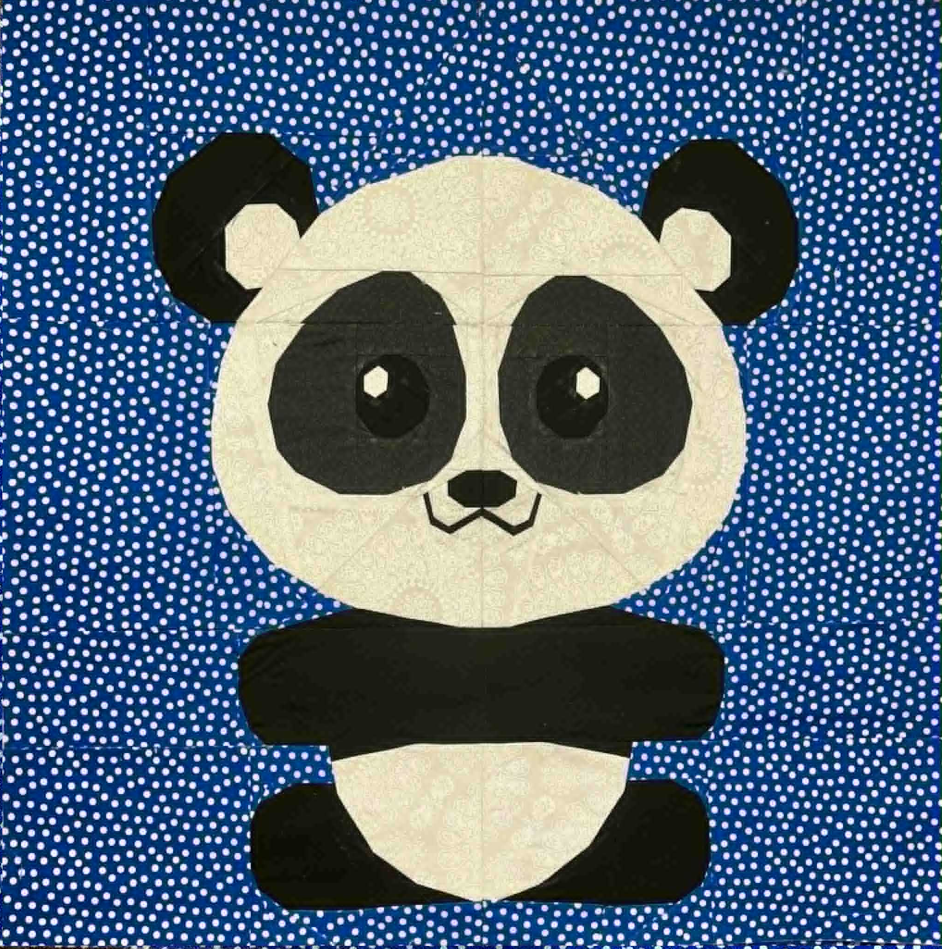 Baby Animals FPP Quilt Block Bundle – Lion, Panda, Lamb &amp; Fox (20x20") | Foundation Paper Piecing Patterns